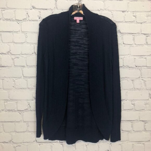 Lilly Pulitzer Sweaters - Lilly Pulitzer Amalie Navy Blue Cardigan Sweater Size XS Open Front